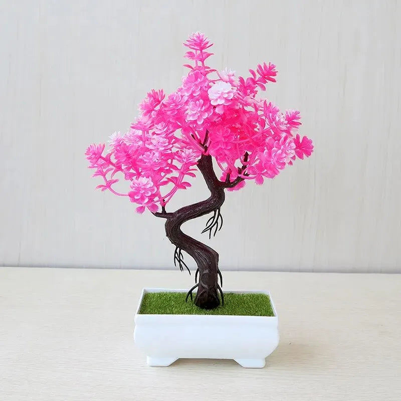 Artificial Plants Bonsai Small Tree Pot Fake Plant Flowers Potted Ornaments For Home Wedding Festival Decoration