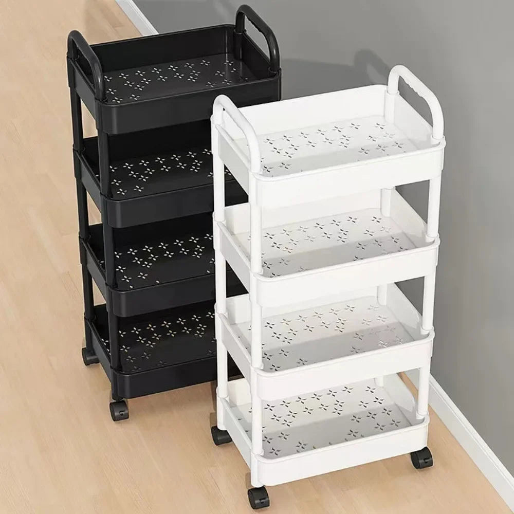 Multi-functional Kitchen Storage Shelf, Mobile Trolley, Floor-standing Multi-layer Storage Rack,for Snacks,Fruits and Vegetables