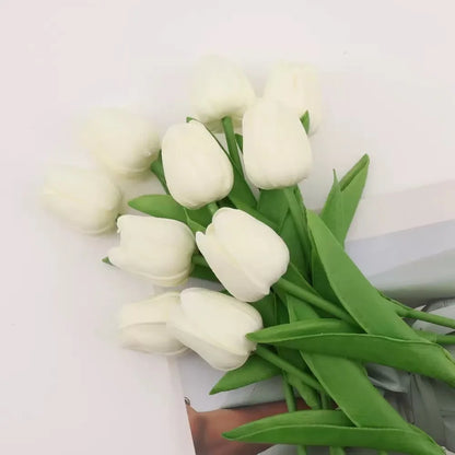 Tulips Artificial Flowers Real Touch Flowers Tulip Bouquet Decor Fake Tulips Flower for Home Wedding Decorations
