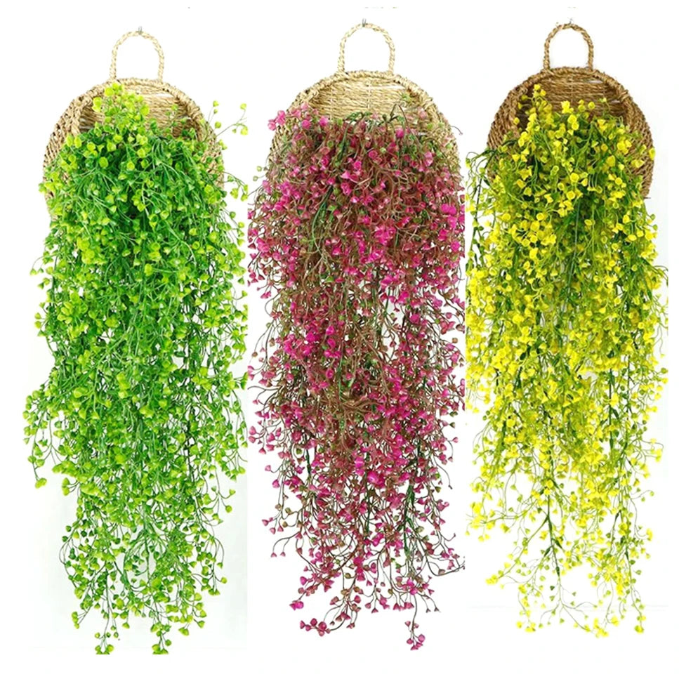 Artificial Admiralty Willow Wall Hanging Flower Vine Faux Wreath Fake Garland Leaf Home Garden Balcony Decor